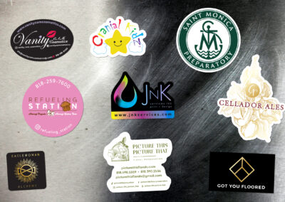 Stickers on a Metal Background